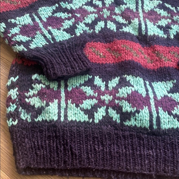 Nuevo Americana | Vintage 100% Wool Colourful Knit Grandpa Sweater Size L - Picture 4 of 12